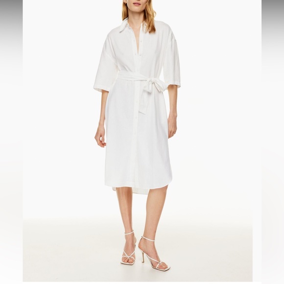 Babaton Dresses & Skirts - Babaton Navy Shirt Midi Dress
